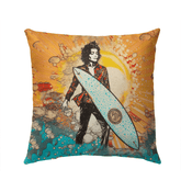 Colorful Surfing 5 09 Outdoor Pillow with lively surfboard graphics for a playful patio accent.